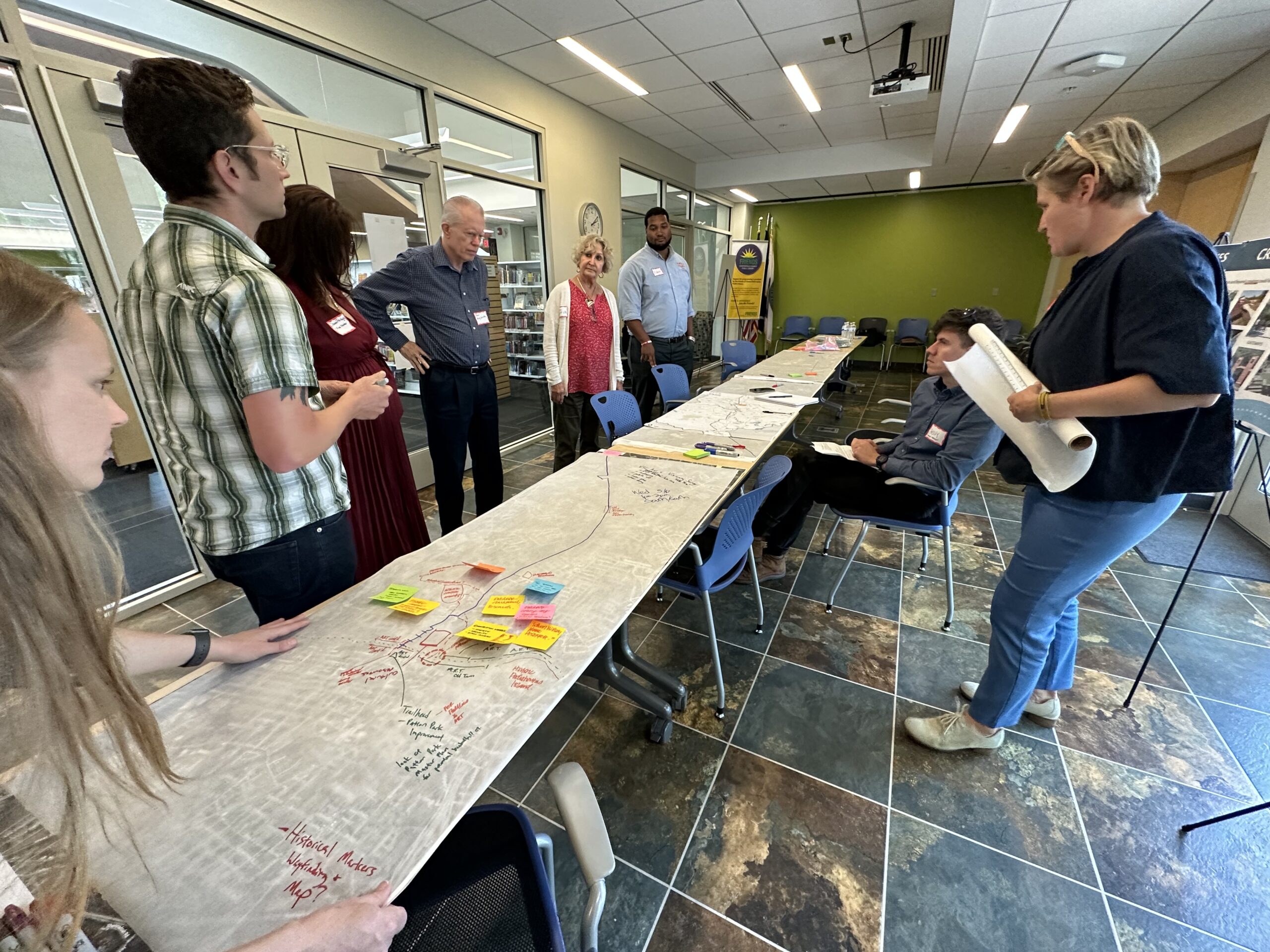 Team members work on a charrette